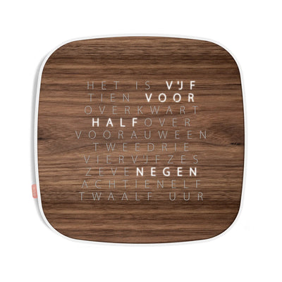RAUW P'uur woordklok van walnoot hout