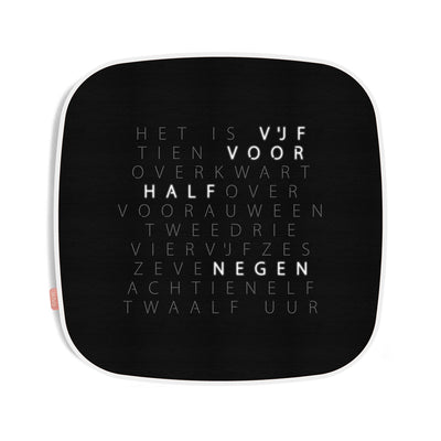 RAUW P'uur woordklok van zwart ebben hout
