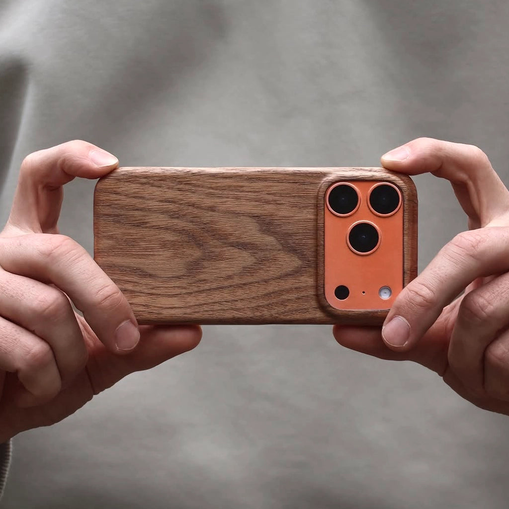 RAUW Houten iPhone 17 Pro Horizontaal