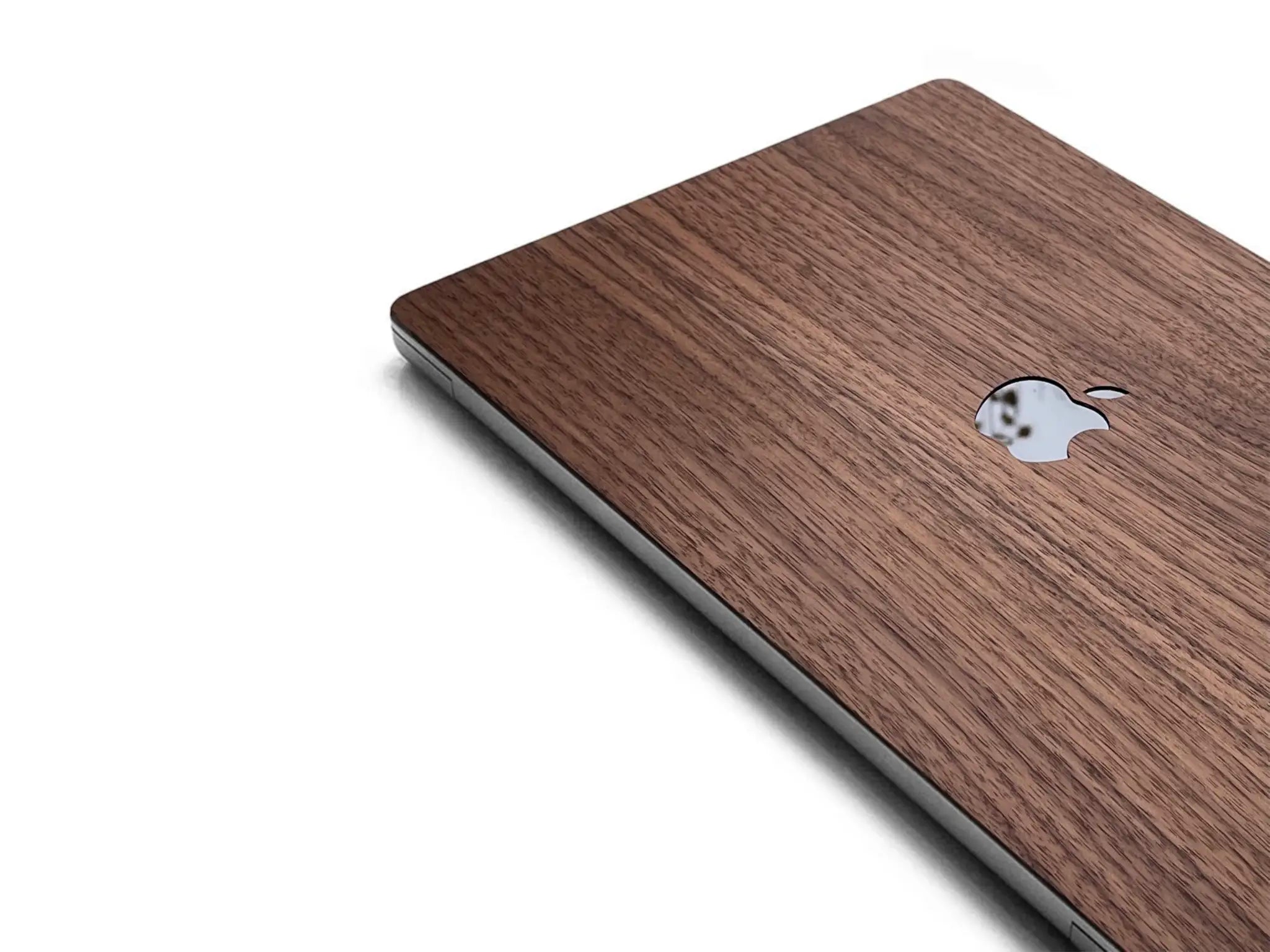 RAUW Houten MacBook Skin van Walnoot hout zijaanzicht